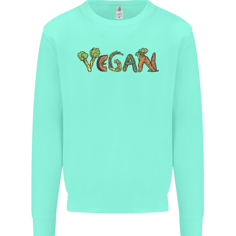 Vegan Vegetables Mens Sweatshirt Jumper Peppermint