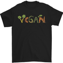 Vegan Vegetables Mens T-Shirt 100% Cotton Black