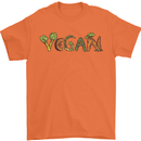 Vegan Vegetables Mens T-Shirt 100% Cotton Orange