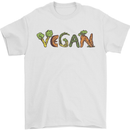 Vegan Vegetables Mens T-Shirt 100% Cotton White