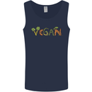 Vegan Vegetables Mens Vest Tank Top Navy Blue
