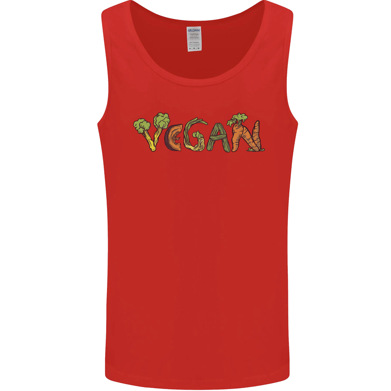 Vegan Vegetables Mens Vest Tank Top Red