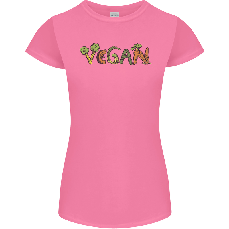 Vegan Vegetables Womens Petite Cut T-Shirt Azalea