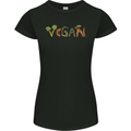 Vegan Vegetables Womens Petite Cut T-Shirt Black