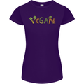 Vegan Vegetables Womens Petite Cut T-Shirt Purple