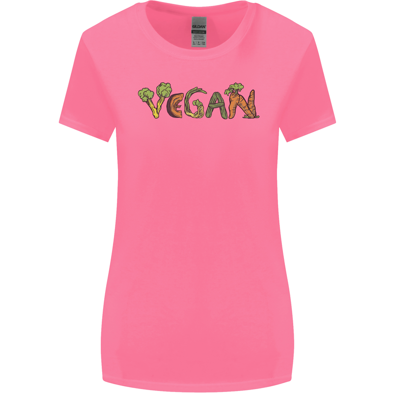 Vegan Vegetables Womens Wider Cut T-Shirt Azalea