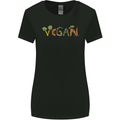 Vegan Vegetables Womens Wider Cut T-Shirt Black