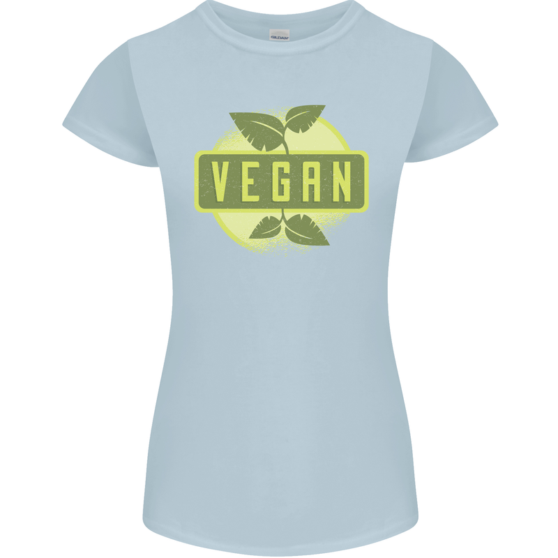 Vegan Womens Petite Cut T-Shirt Light Blue