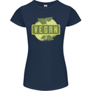 Vegan Womens Petite Cut T-Shirt Navy Blue