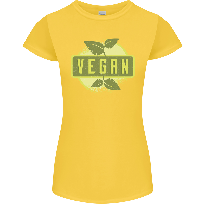 Vegan Womens Petite Cut T-Shirt Yellow