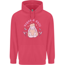 Vegan & Chill Meditation Yoga Spiritual Childrens Kids Hoodie Heliconia