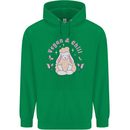 Vegan & Chill Meditation Yoga Spiritual Childrens Kids Hoodie Irish Green