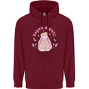 Vegan & Chill Meditation Yoga Spiritual Childrens Kids Hoodie Maroon