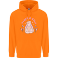 Vegan & Chill Meditation Yoga Spiritual Childrens Kids Hoodie Orange
