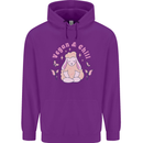 Vegan & Chill Meditation Yoga Spiritual Childrens Kids Hoodie Purple