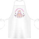 Vegan & Chill Meditation Yoga Spiritual Cotton Apron 100% Organic White
