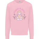 Vegan & Chill Meditation Yoga Spiritual Kids Sweatshirt Jumper Light Pink