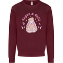 Vegan & Chill Meditation Yoga Spiritual Kids Sweatshirt Jumper Maroon
