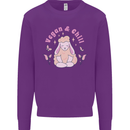Vegan & Chill Meditation Yoga Spiritual Kids Sweatshirt Jumper Purple