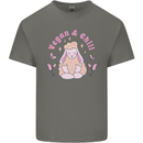 Vegan & Chill Meditation Yoga Spiritual Kids T-Shirt Childrens Charcoal