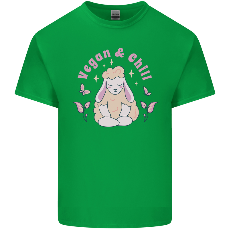 Vegan & Chill Meditation Yoga Spiritual Kids T-Shirt Childrens Irish Green