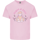 Vegan & Chill Meditation Yoga Spiritual Kids T-Shirt Childrens Light Pink
