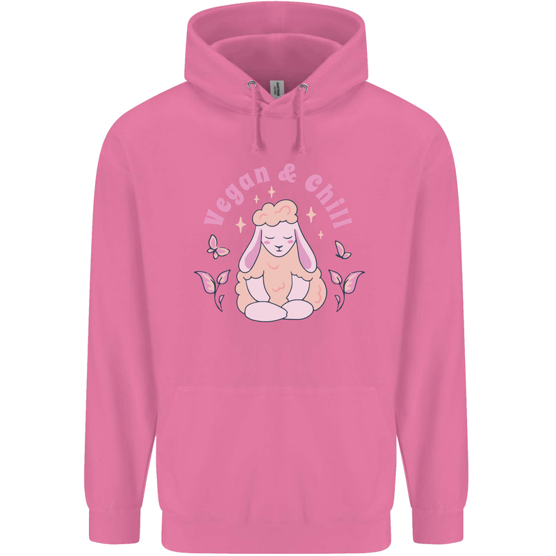 Vegan & Chill Meditation Yoga Spiritual Mens 80% Cotton Hoodie Azelea