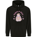 Vegan & Chill Meditation Yoga Spiritual Mens 80% Cotton Hoodie Black