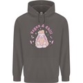 Vegan & Chill Meditation Yoga Spiritual Mens 80% Cotton Hoodie Charcoal