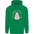 Vegan & Chill Meditation Yoga Spiritual Mens 80% Cotton Hoodie Irish Green