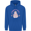 Vegan & Chill Meditation Yoga Spiritual Mens 80% Cotton Hoodie Royal Blue