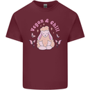 Vegan & Chill Meditation Yoga Spiritual Mens Cotton T-Shirt Tee Top Maroon