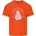 Vegan & Chill Meditation Yoga Spiritual Mens Cotton T-Shirt Tee Top Orange