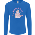 Vegan & Chill Meditation Yoga Spiritual Mens Long Sleeve T-Shirt Royal Blue