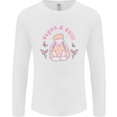 Vegan & Chill Meditation Yoga Spiritual Mens Long Sleeve T-Shirt White