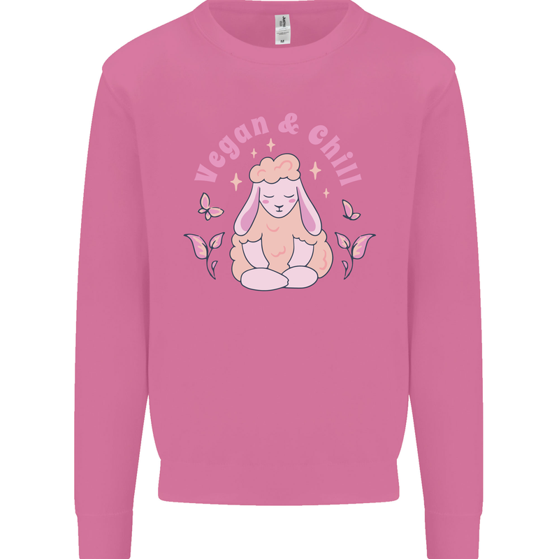 Vegan & Chill Meditation Yoga Spiritual Mens Sweatshirt Jumper Azalea