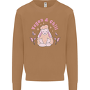 Vegan & Chill Meditation Yoga Spiritual Mens Sweatshirt Jumper Caramel Latte