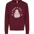 Vegan & Chill Meditation Yoga Spiritual Mens Sweatshirt Jumper Maroon
