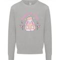 Vegan & Chill Meditation Yoga Spiritual Mens Sweatshirt Jumper Sports Grey
