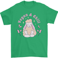 Vegan & Chill Meditation Yoga Spiritual Mens T-Shirt 100% Cotton Irish Green