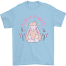 Vegan & Chill Meditation Yoga Spiritual Mens T-Shirt 100% Cotton Light Blue