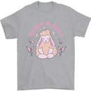 Vegan & Chill Meditation Yoga Spiritual Mens T-Shirt 100% Cotton Sports Grey