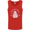 Vegan & Chill Meditation Yoga Spiritual Mens Vest Tank Top Red