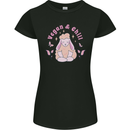 Vegan & Chill Meditation Yoga Spiritual Womens Petite Cut T-Shirt Black