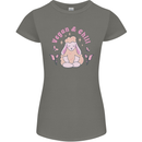 Vegan & Chill Meditation Yoga Spiritual Womens Petite Cut T-Shirt Charcoal