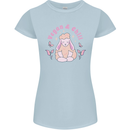 Vegan & Chill Meditation Yoga Spiritual Womens Petite Cut T-Shirt Light Blue