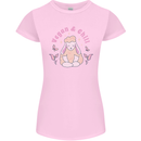 Vegan & Chill Meditation Yoga Spiritual Womens Petite Cut T-Shirt Light Pink