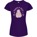 Vegan & Chill Meditation Yoga Spiritual Womens Petite Cut T-Shirt Purple