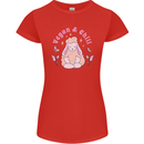 Vegan & Chill Meditation Yoga Spiritual Womens Petite Cut T-Shirt Red