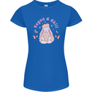 Vegan & Chill Meditation Yoga Spiritual Womens Petite Cut T-Shirt Royal Blue